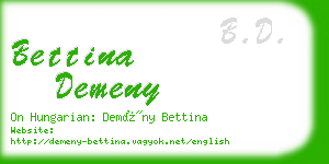 bettina demeny business card